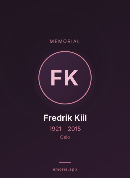 Memorial portrait of Fredrik Kiil