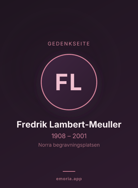 Gedenkportrait von Fredrik Lambert-Meuller