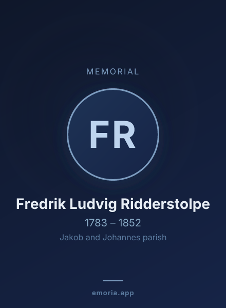 Memorial portrait of Fredrik Ludvig Ridderstolpe