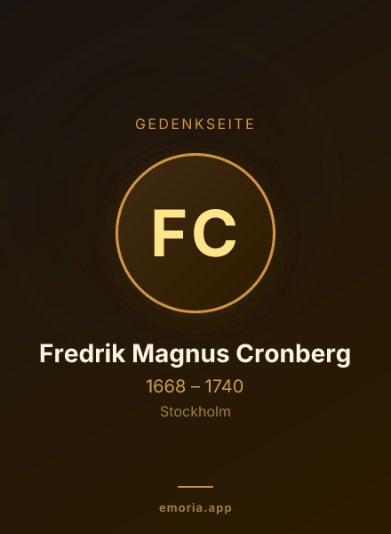 Gedenkportrait von Fredrik Magnus Cronberg