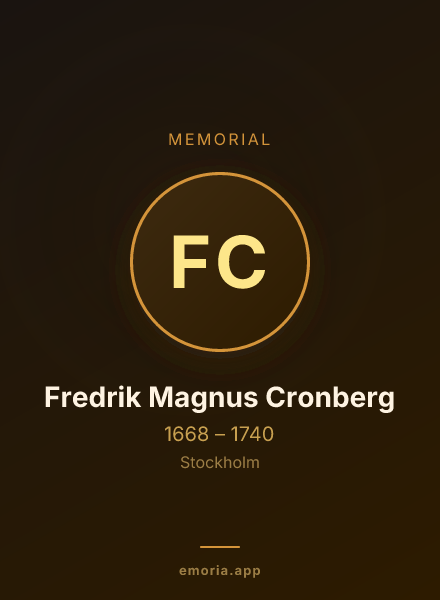 Memorial portrait of Fredrik Magnus Cronberg