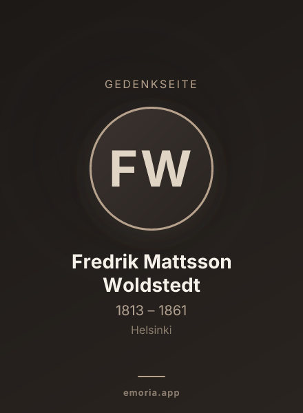 Gedenkportrait von Fredrik Mattsson Woldstedt