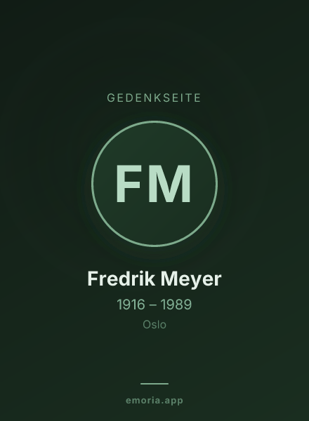 Gedenkportrait von Fredrik Meyer