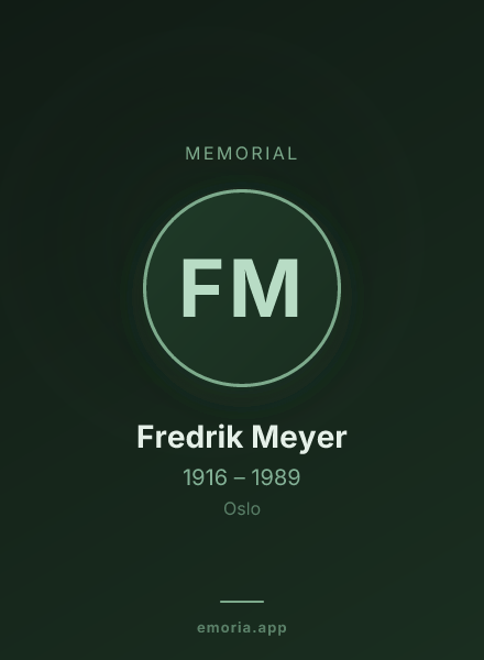 Memorial portrait of Fredrik Meyer