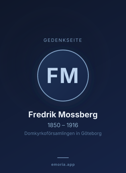Gedenkportrait von Fredrik Mossberg