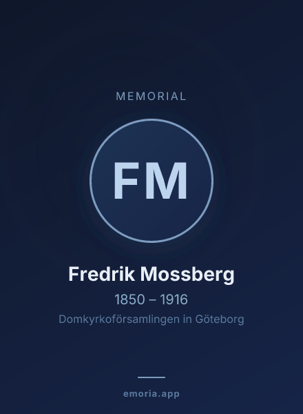 Memorial portrait of Fredrik Mossberg