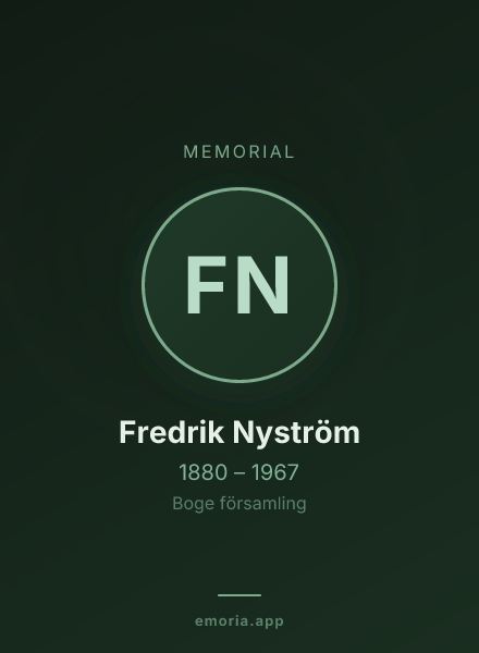 Memorial portrait of Fredrik Nyström