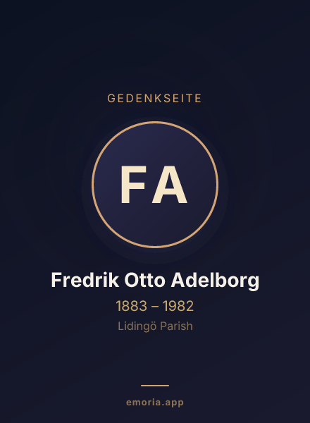 Gedenkportrait von Fredrik Otto Adelborg