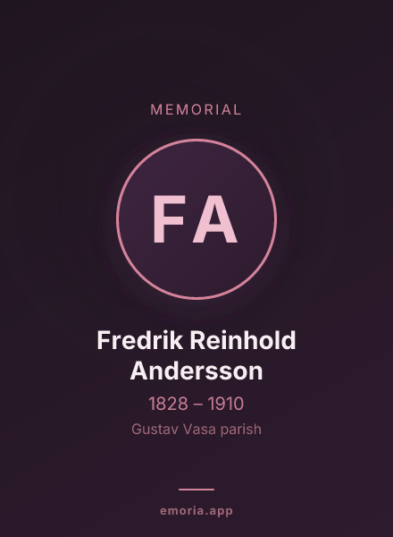 Memorial portrait of Fredrik Reinhold Andersson