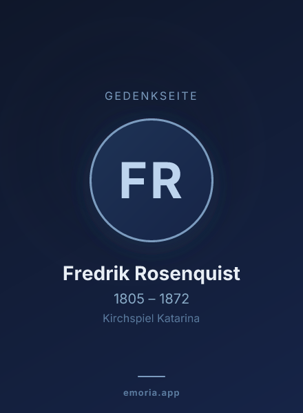 Gedenkportrait von Fredrik Rosenquist