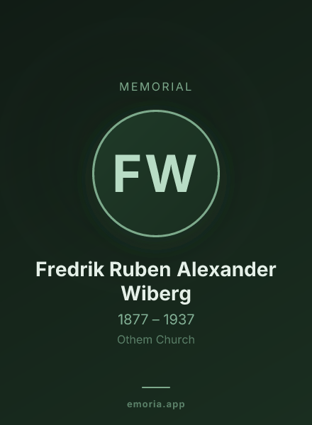 Memorial portrait of Fredrik Ruben Alexander Wiberg