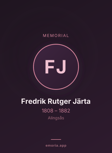 Memorial portrait of Fredrik Rutger Järta