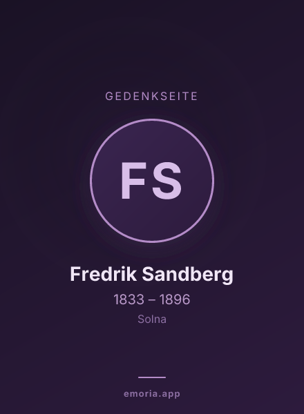 Gedenkportrait von Fredrik Sandberg