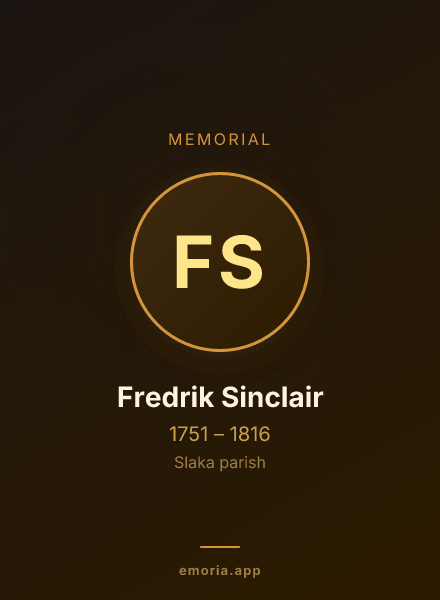 Memorial portrait of Fredrik Sinclair