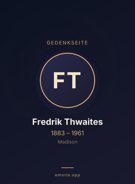Gedenkportrait von Fredrik Thwaites