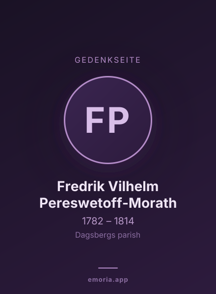 Gedenkportrait von Fredrik Vilhelm Pereswetoff-Morath