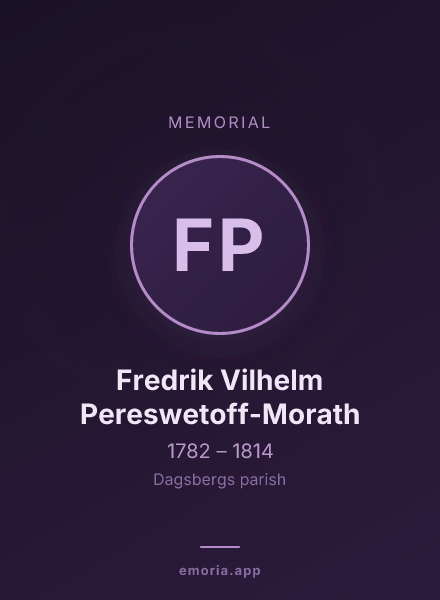 Memorial portrait of Fredrik Vilhelm Pereswetoff-Morath