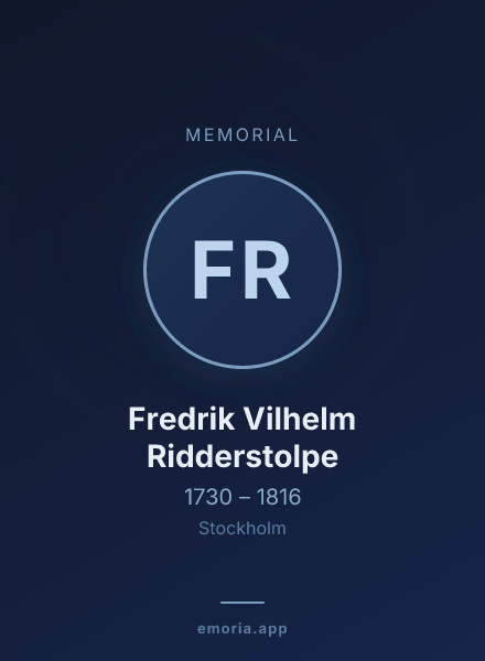 Memorial portrait of Fredrik Vilhelm Ridderstolpe