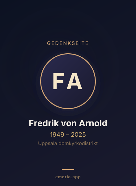 Gedenkportrait von Fredrik von Arnold