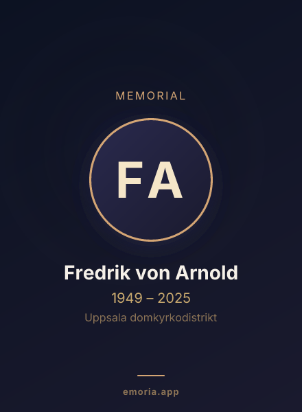 Memorial portrait of Fredrik von Arnold