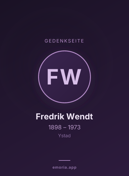 Gedenkportrait von Fredrik Wendt
