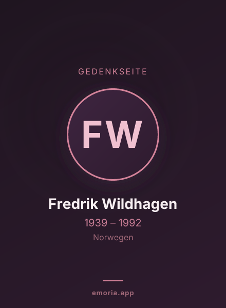 Gedenkportrait von Fredrik Wildhagen