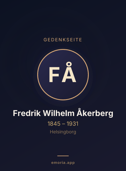 Gedenkportrait von Fredrik Wilhelm Åkerberg