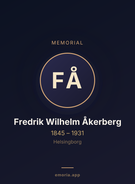 Memorial portrait of Fredrik Wilhelm Åkerberg
