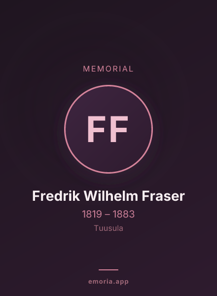 Memorial portrait of Fredrik Wilhelm Fraser