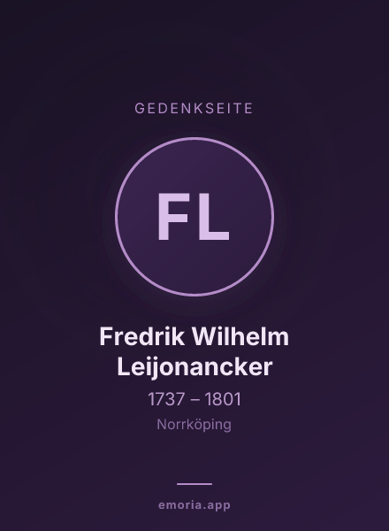 Gedenkportrait von Fredrik Wilhelm Leijonancker