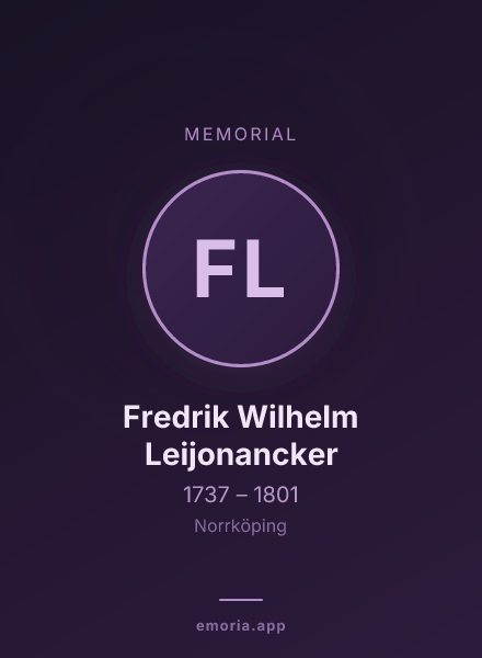 Memorial portrait of Fredrik Wilhelm Leijonancker
