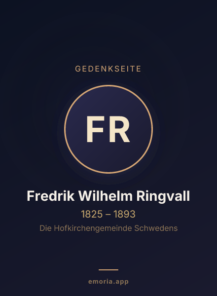 Gedenkportrait von Fredrik Wilhelm Ringvall