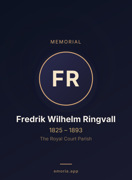 Memorial portrait of Fredrik Wilhelm Ringvall