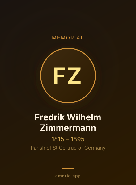 Memorial portrait of Fredrik Wilhelm Zimmermann