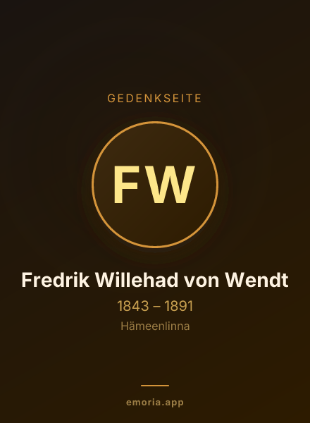 Gedenkportrait von Fredrik Willehad von Wendt