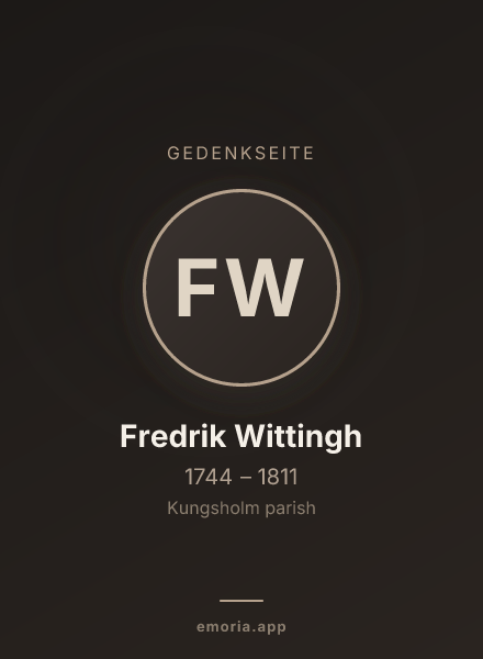 Gedenkportrait von Fredrik Wittingh