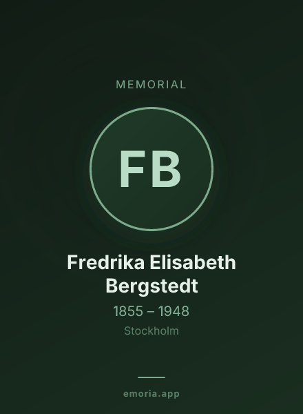 Memorial portrait of Fredrika Elisabeth Bergstedt