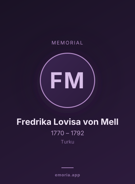 Memorial portrait of Fredrika Lovisa von Mell