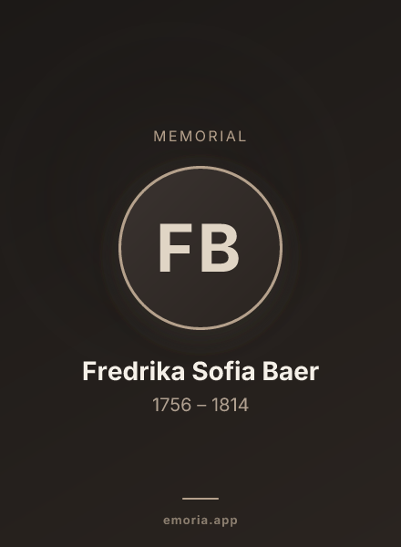 Memorial portrait of Fredrika Sofia Baer