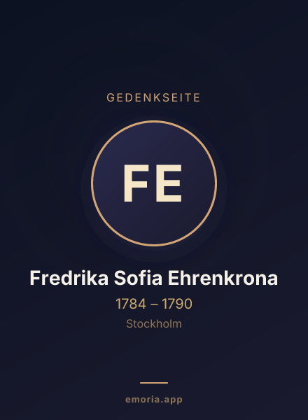 Gedenkportrait von Fredrika Sofia Ehrenkrona