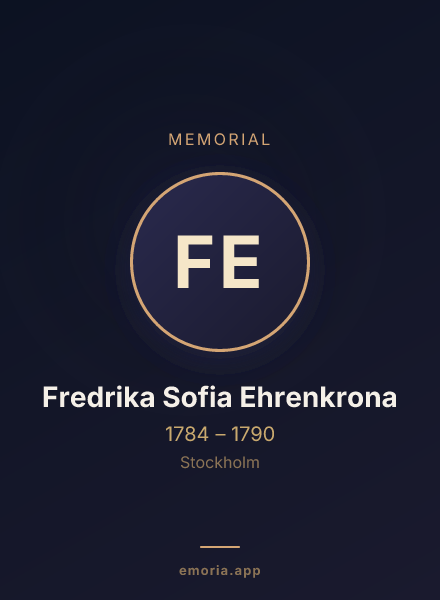 Memorial portrait of Fredrika Sofia Ehrenkrona