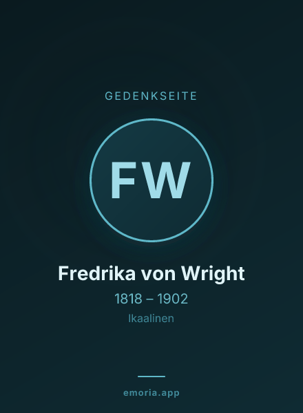 Gedenkportrait von Fredrika von Wright