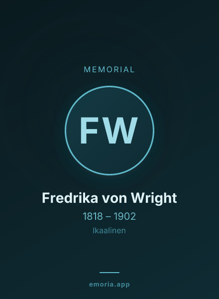 Memorial portrait of Fredrika von Wright