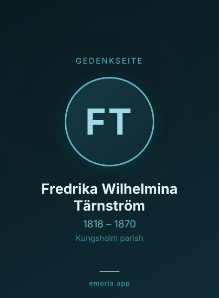 Gedenkportrait von Fredrika Wilhelmina Tärnström