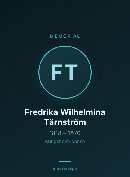 Memorial portrait of Fredrika Wilhelmina Tärnström