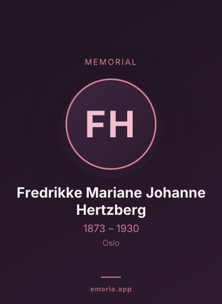 Memorial portrait of Fredrikke Mariane Johanne Hertzberg