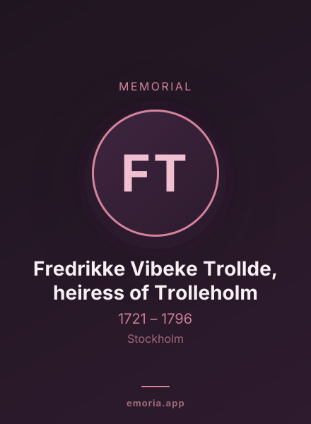 Memorial portrait of Fredrikke Vibeke Trollde, heiress of Trolleholm