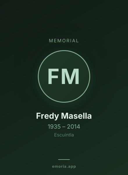 Memorial portrait of Fredy Masella