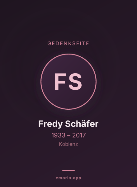 Gedenkportrait von Fredy Schäfer