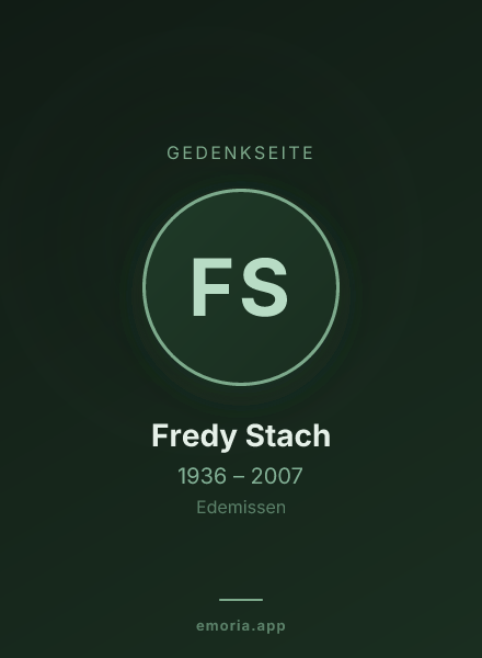 Gedenkportrait von Fredy Stach